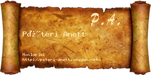 Péteri Anett névjegykártya