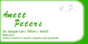 anett peteri business card